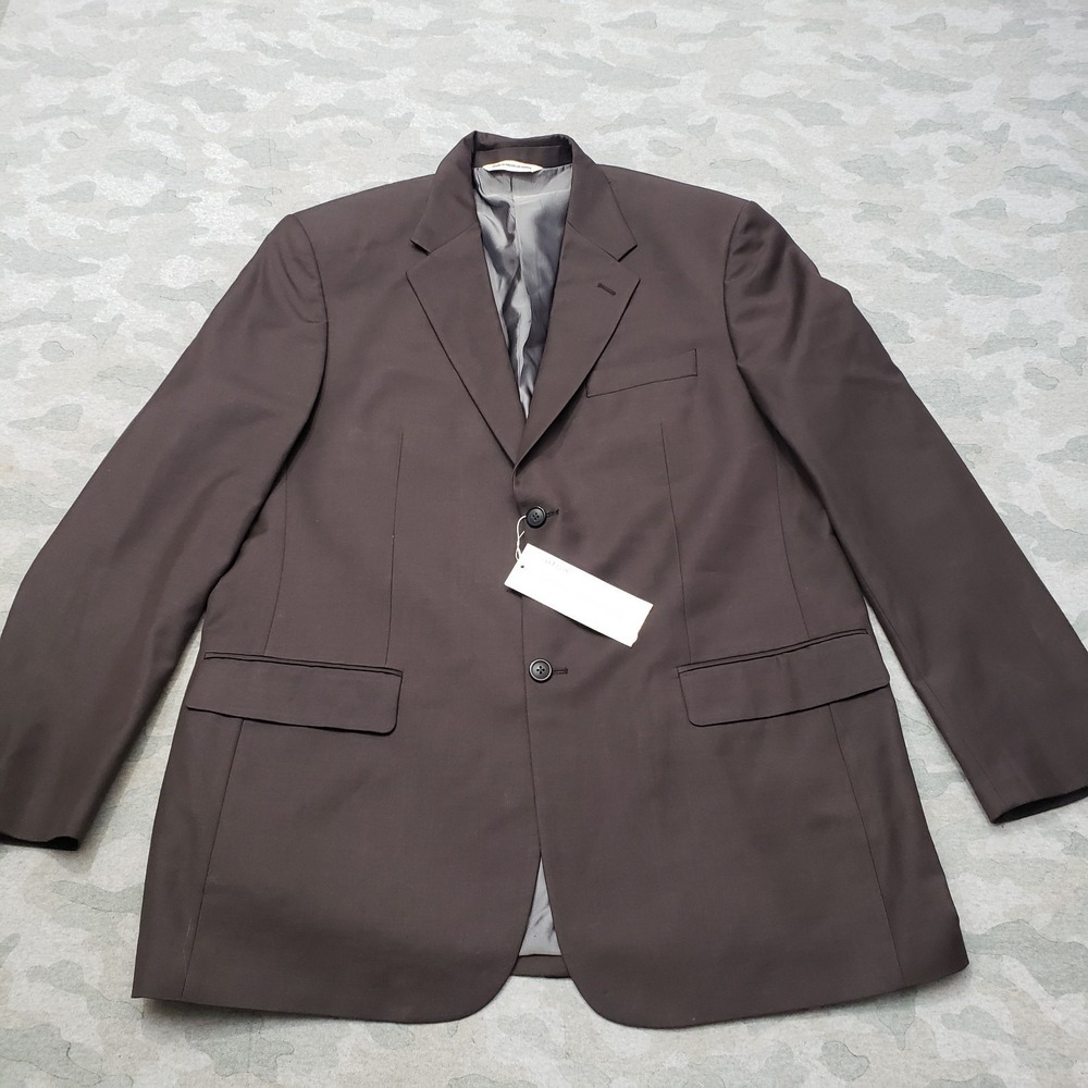 Perry‎ Ellis Blazer Mens 2XL Gray Brown Two Button Sport Coat